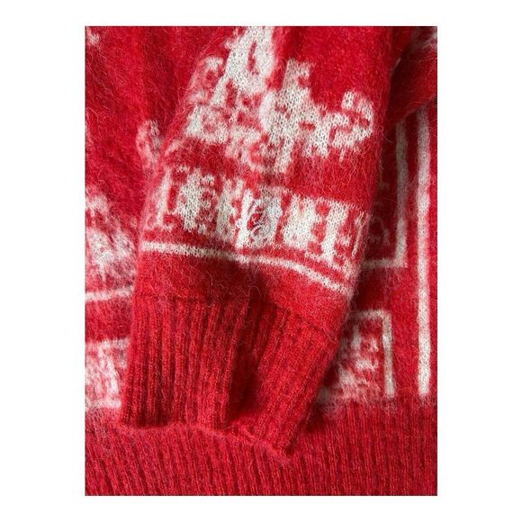 Highsnobiety Bandana Alpaca Sweater White Red Size Medium Soft Wool Blend - Picture 7 of 10
